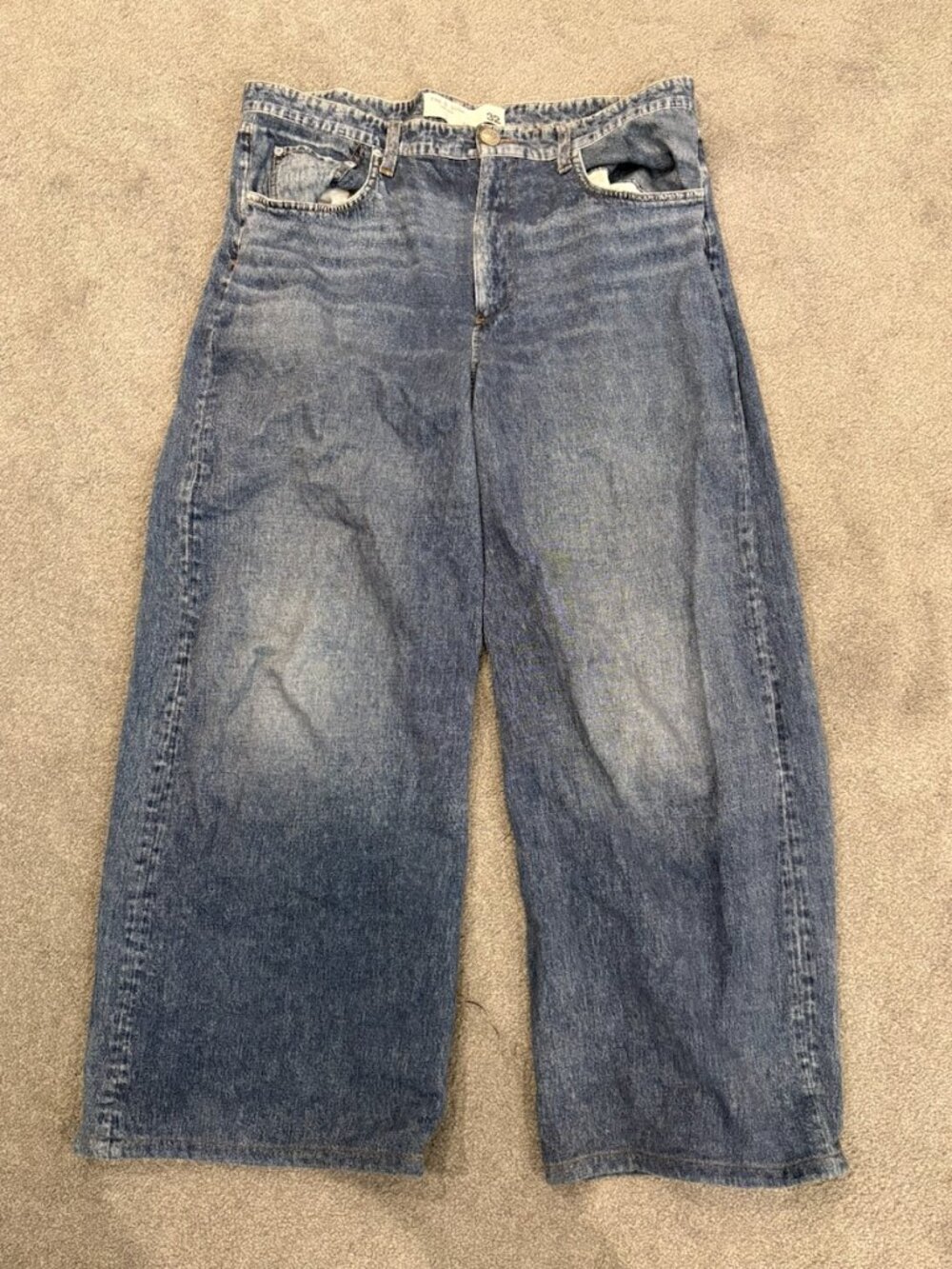 rag & bone rb Miramar Sofie High Rise Wide Leg Sweatpant Jeans (retails $258)